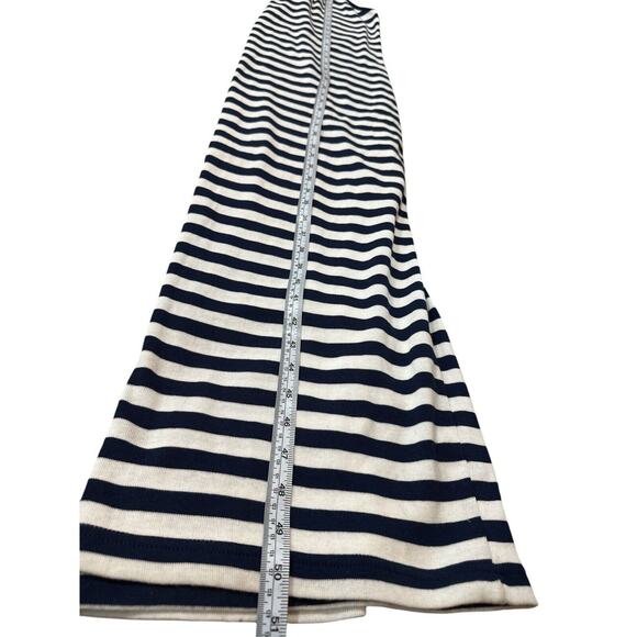 Vintage 90s Express Tricot - Navy striped sleeveless tank stretch midi dress,SzL - Picture 3 of 5